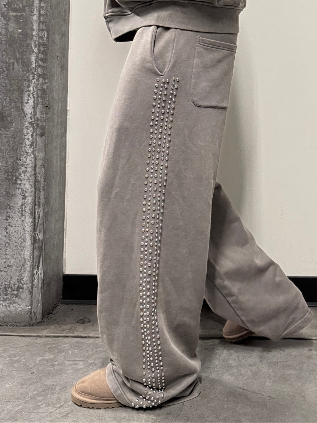 Rivet Track Sweats - Grey